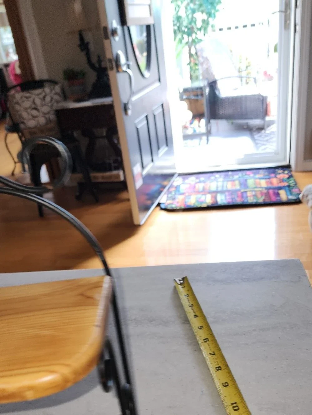 Stanley Black Metal and Natural Wood Wall Display Shelf